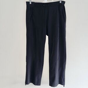 Calvin Klein Performance Active Pants Womens L Straight Leg Black Zip Up Pockets
